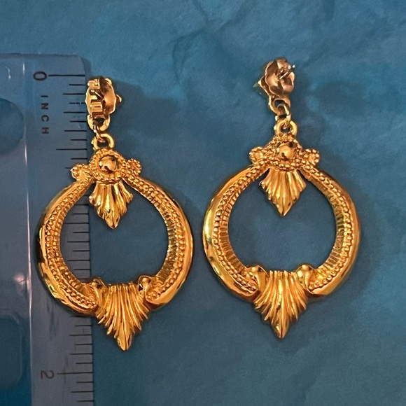 Vintage filigree gold plated earrings - Picture 2 of 2